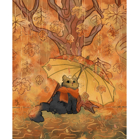 Cat & Falling Leaves