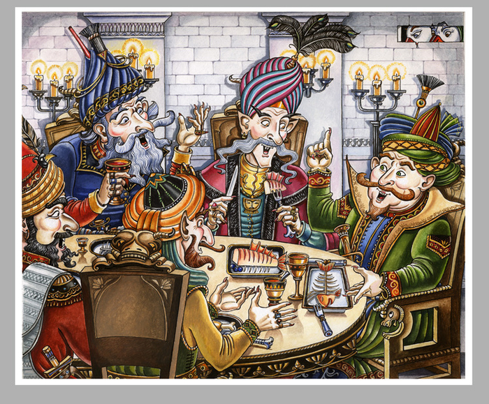 Иллюстрация к сказке Вильгельма Гауфа "Халиф-аист"