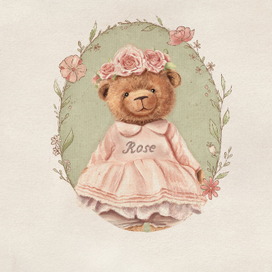 Тедди мишка «Розочка» по заказу для серии открыток