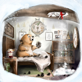Иллюстрация для сказки о медвежонке Потапыче. Эпизод 1