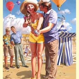 Игра в петанг в Нормандии