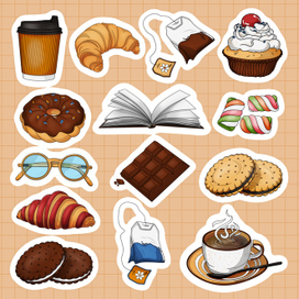 Набор с мини-иллюстрациями по теме: "Уют"