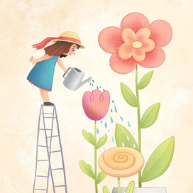 Девочка с цветами