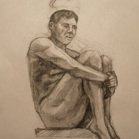 Натурщик в образе ангелочка