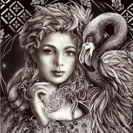 Розовый фламинго 