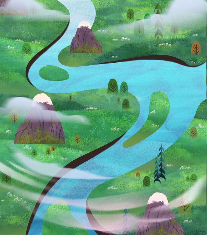 2Д фон для анимационного сериала "Лео и Тиг" 