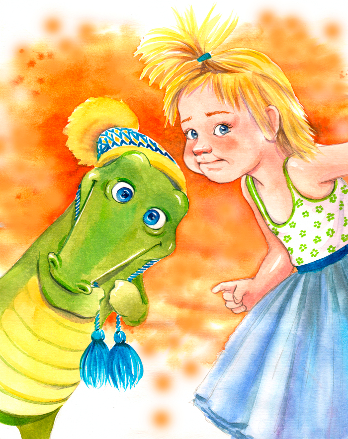 Мой любимый крокодил. Илл-ция к стихотворению К.Валаханович