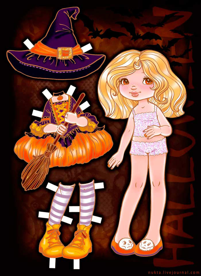 бумажная кукла "ведьмочка Тася"