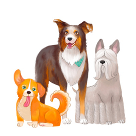 Наши лучшие друзья (иллюстрация для детской книги)