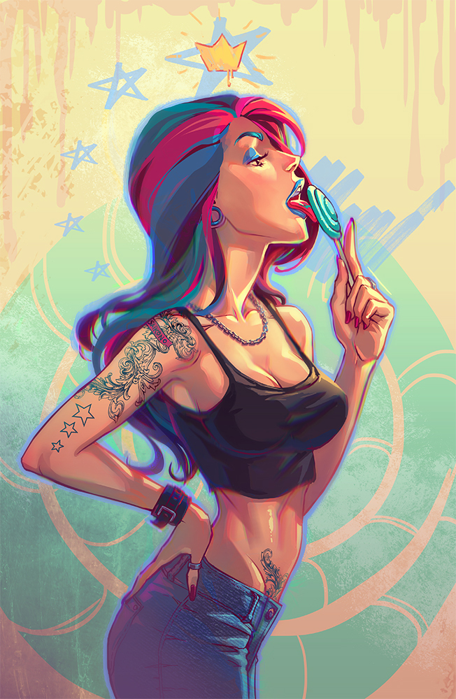 девушка с леденцом.