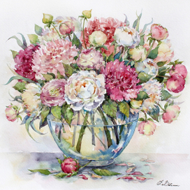 Букет с пионами