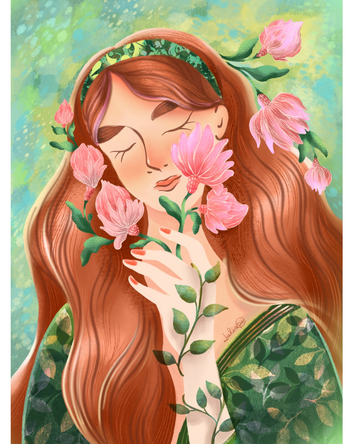 Девушка в зелёном