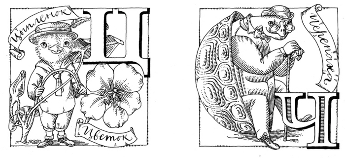 азбука, литера Ц, литера Ч