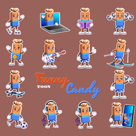 Векторный набор. Конфетка талисман