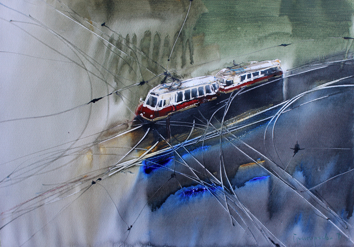 трамвай. перекресток