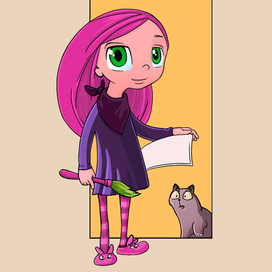 девочка с кисточкой