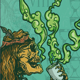 Восемь кубков. Карта нарисована для колоды карт Таро создаваемой самарскими художниками.