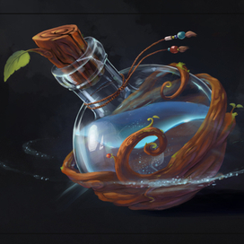 Бутылек с водой из источника молодости (в рамках курса школы Pixel)