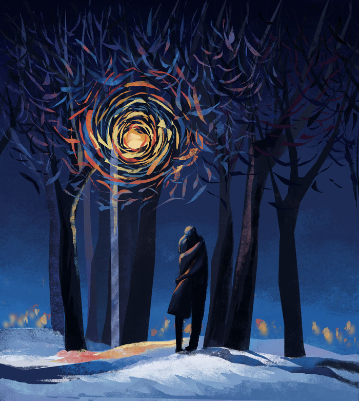 ночь.улица.фонарь.