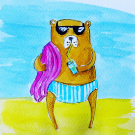 Медведь на море