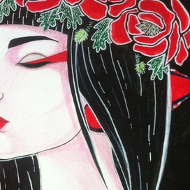 девушка в красном