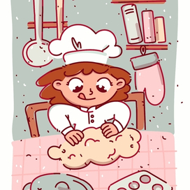 Иллюстрация приготовления еды