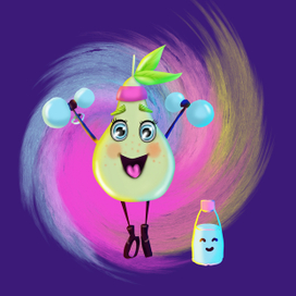 Груша занимается спортом.