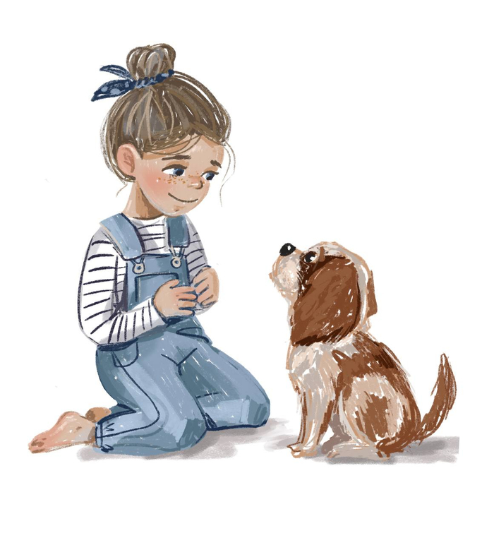 Девочка с щенком