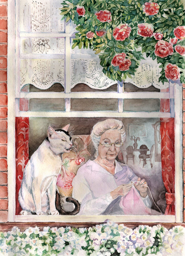 Тетя Трот и кошка.