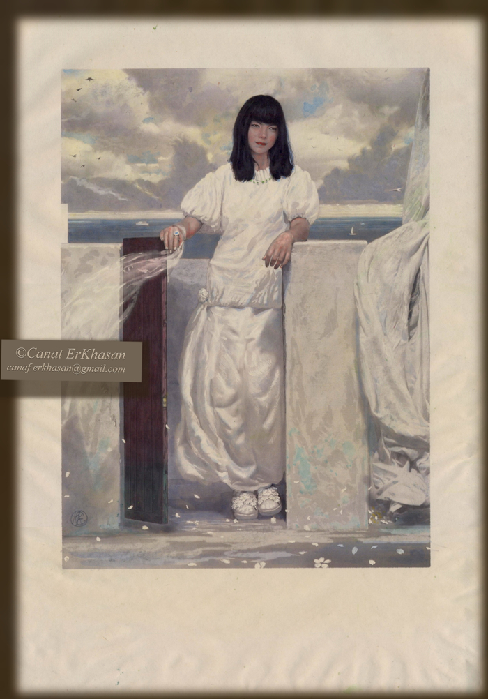 Портрет. Ранний март. Акварель. 20,5 х 28 см. 