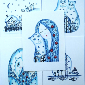 Открытки"Снежные и нежные"