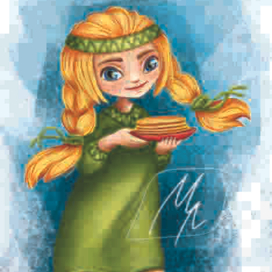 девочка с блинами