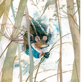 Мышка на зимовке «Лесная столовая»