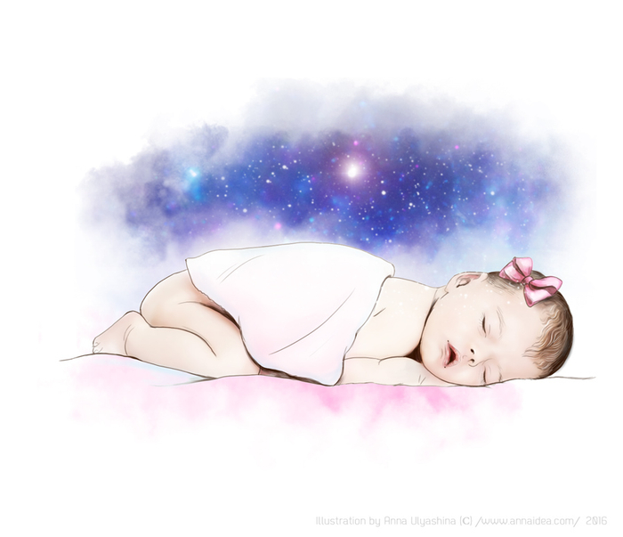 Портрет новорожденной девочки