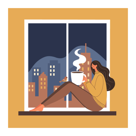 Coffee with a bird