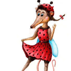 мышка в костюме божьей коровки