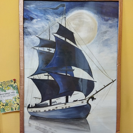 Картина Корабль смотреть Интерьерная Акрил Подарок рисунок