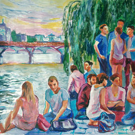 Набережная Сены. Вид на Мост Искусств