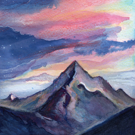 Закат в Гималаях