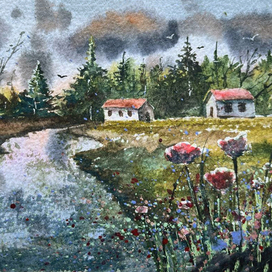 Пейзаж с домиками