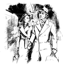 Черно-белая иллюстрация для книги