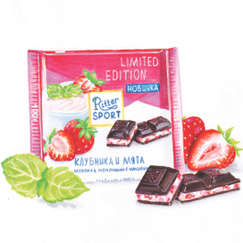 молочный шоколад с клубничкой