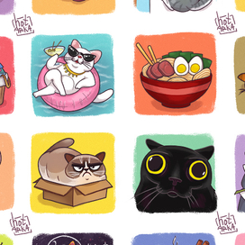 Кото стикеры