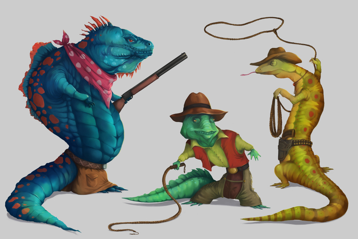 Lizard cowboys