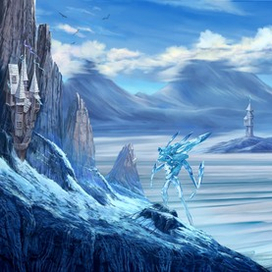 Снежная долина. Детениш ледяного Элементаля в поисках своих сородичей.