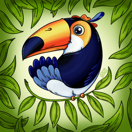 Какаду в листве