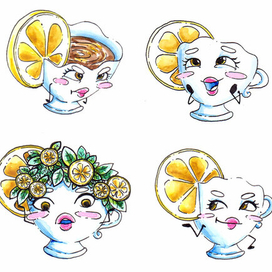 Акварельные чашки