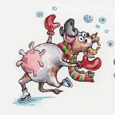 Корова на льду. Триптих.