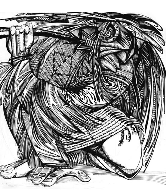 Раненный индеец