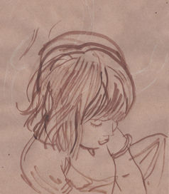 набросок,голова девочки
